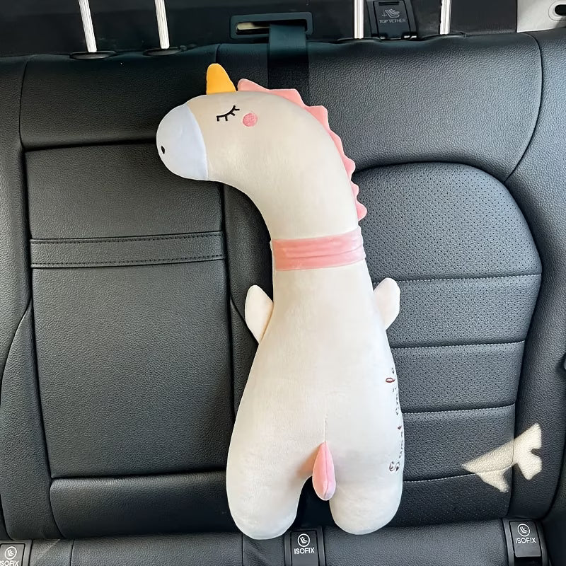 Soft Plush Unicorn & Dinosaur Car Seat Belt Covers, Comfortable Shoulder Pads, Safety Upgraded, Couple's Ideal Gift, Material, Car Interior Accessories