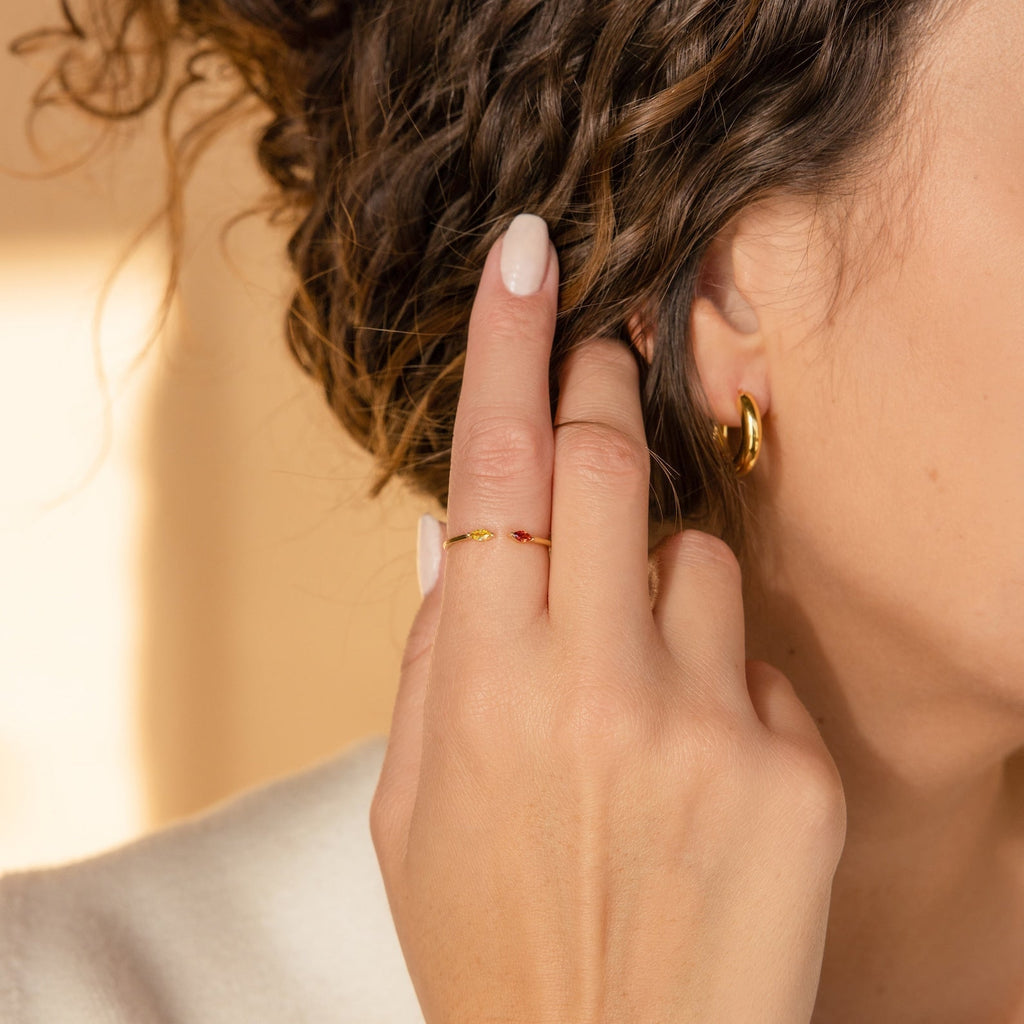 Duo Marquise Birthstone Ring